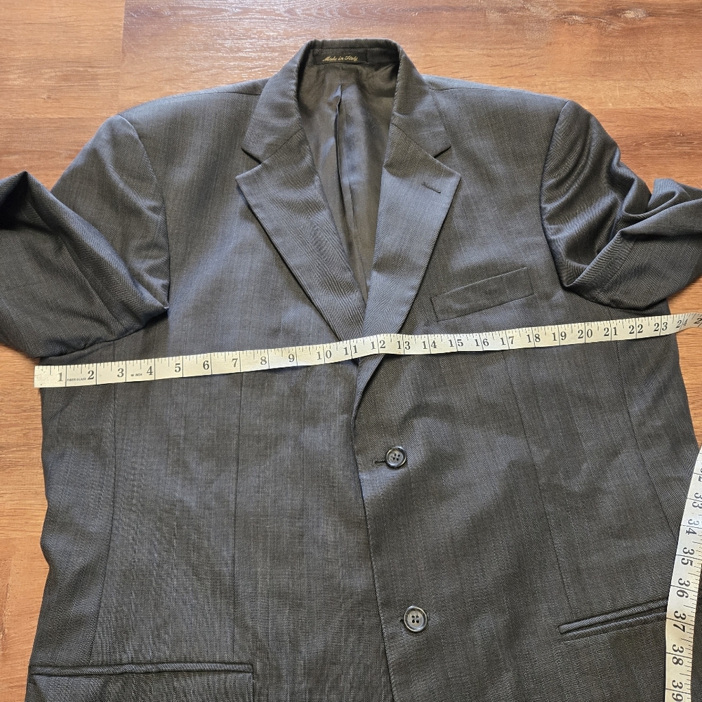 Pronto Uomo Firenzi  Gray Wool Sport Coat Made In Italy Super 100 Zignone 44L - Picture 4 of 9
